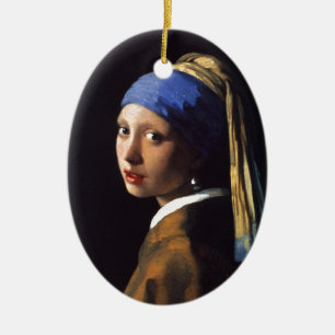Ornement En Céramique Une fille à la perle, par Vermeer