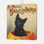 Ornement En Céramique Une joyeuse Halloween par Ellen Clapsaddle, Chat V (Gauche)