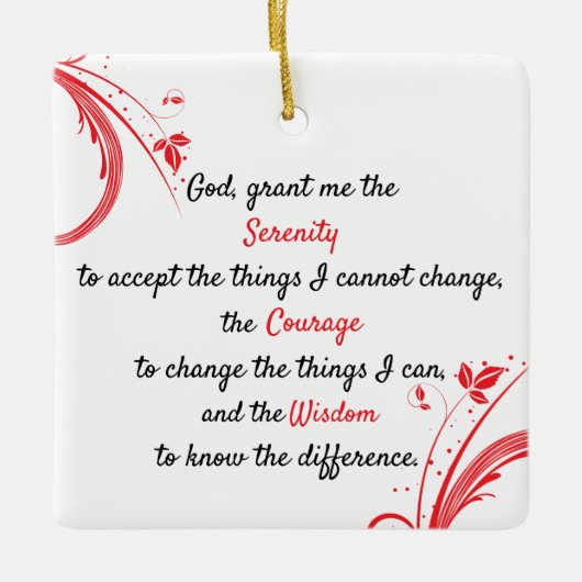 Ornement En Céramique Une prière de sérénité intemporelle (Devant)
