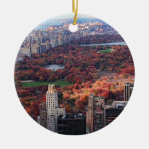 Ornement En Céramique Une vue d'en haut : Automne dans Central Park 01