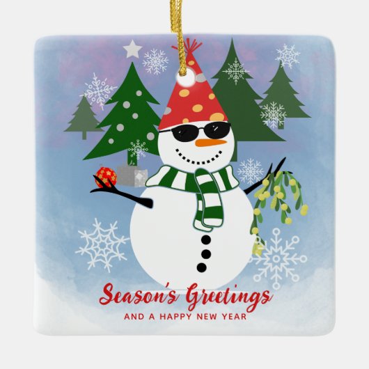 Ornement En Céramique Unique Moderne Funny Snowflakes Noël (Devant)