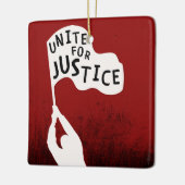 Ornement En Céramique Unite for Justice ! Bannière Slogan (Gauche)