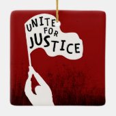 Ornement En Céramique Unite for Justice ! Bannière Slogan (Dos)
