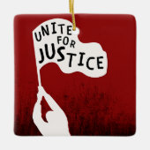Ornement En Céramique Unite for Justice ! Bannière Slogan (Devant)