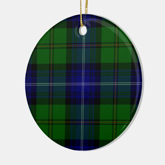 Ornement En Céramique Urquhart tartan bleu vert plaid (Gauche)