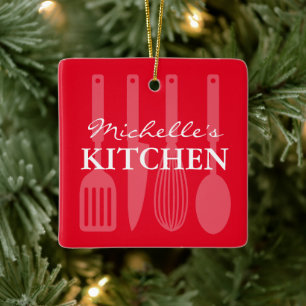 Ornement En Céramique ustensiles de cuisine personnalisés Noël Photo de