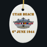 Ornement En Céramique Utah Beach 6th June 1944<br><div class="desc">Utah Beach 6th June 1944 : Normandy landings</div>