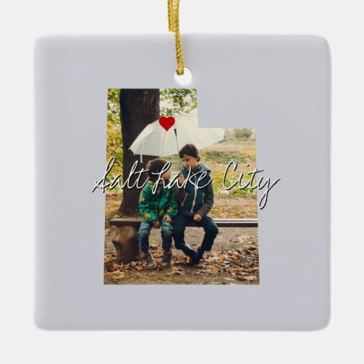 Ornement En Céramique Utah State Photo insert and town name (Devant)