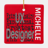 Ornement En Céramique UX Designer Extraordinaire CUSTOM (Dos)