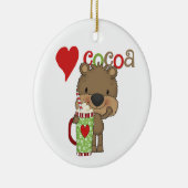 Ornement En Céramique Vacances d'amour de cacao d'ours (Droite)