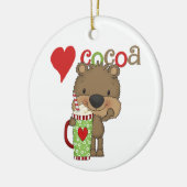 Ornement En Céramique Vacances d'amour de cacao d'ours (Gauche)