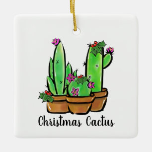 Ornement En Céramique Vacances sympa Xmas Cactus cactus cactus succulent