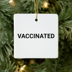 Ornement En Céramique Vacciné, noir blanc personnalisable