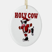 Ornement En Céramique Vache de Noël de patinage (Droite)