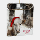 Ornement En Céramique Vache de Noël Hereford dans la grange (Droite)