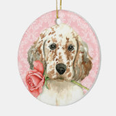 Ornement En Céramique Valentine Rose Anglais Setter (Gauche)