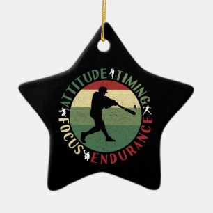 Ornement En Céramique Valeurs de l'équipe de baseball motivationnel