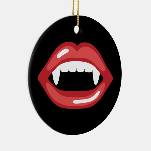 Ornement En Céramique Vampire Mouth With Red Lips And Fangs (Droite)