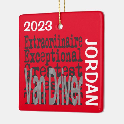 Ornement En Céramique Van Driver Extraordinaire CUSTOM (Gauche)