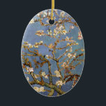 Ornement En Céramique Van Gogh Almond Blossom<br><div class="desc">Vincent Van Gogh Série de peinture nature - Fleur d'amandes dans les tons bleus</div>