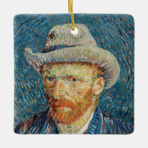 Ornement En Céramique Van Gogh - Autoportrait avec un Casquette gris