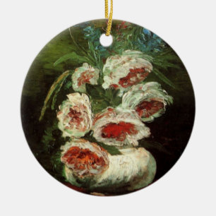 Ornement En Céramique Vase avec pivoines de Vincent van Gogh