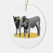 Ornement En Céramique Veaux noirs d'Angus (Gauche)