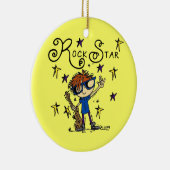 Ornement En Céramique Vedette du rock rousse de garçon (Droite)
