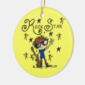 Ornement En Céramique Vedette du rock rousse de garçon (Gauche)