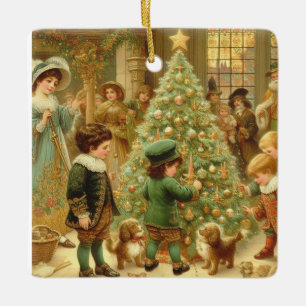 Ornement En Céramique Veille de Noël victorienne Il est temps de décorer