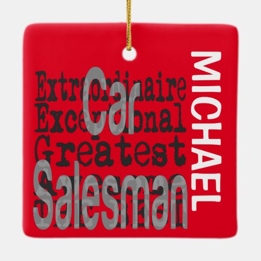 Ornement En Céramique Vendeur automobile Extraordinaire CUSTOM (Dos)