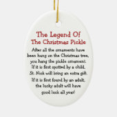 Ornement En Céramique VENDRE Noël Pickle Legend (Dos)