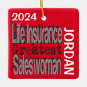 Ornement En Céramique Vente d'assurance vie Extraordinaire PERSONNALISÉ (Devant)