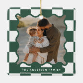 Ornement En Céramique Vérification de bord ondulé moderne photo minimale (Dos)