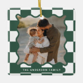 Ornement En Céramique Vérification de bord ondulé moderne photo minimale (Devant)