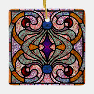 Ornement En Céramique Verre coloré victorien en éclats