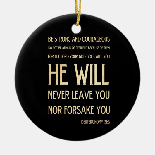 Ornement En Céramique Vers scriptural de bible - 31:6 de Deuteronomy (Devant)