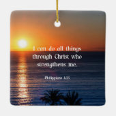 Ornement En Céramique verset biblique, Philippiens 4:13 (Dos)