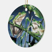 Ornement en céramique vert de grenouille d'arbre (Gauche)