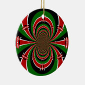 Ornement En Céramique Vibrant Kenya Vision : Drapeau kényan en miroir (Droite)
