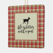 Ornement En Céramique Vie Meilleure Avec Plaid De Chèvre (Gauche)