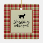 Ornement En Céramique Vie Meilleure Avec Plaid De Chèvre (Dos)