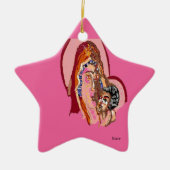 Ornement en céramique Vierge Marie avec bébé Jésus (Devant)