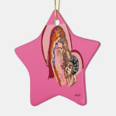 Ornement en céramique Vierge Marie avec bébé Jésus (Gauche)