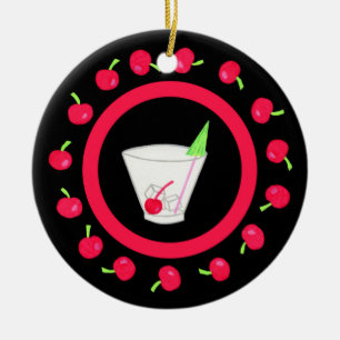 Ornement En Céramique Vieux Retro Retro Boisson Art Rouge Nom Personnali
