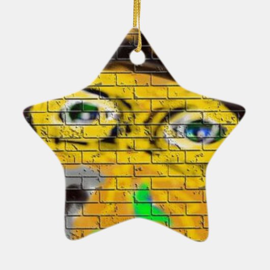 Ornement En Céramique Vieux Visage Vélo Sage, Graffiti Art (Dos)