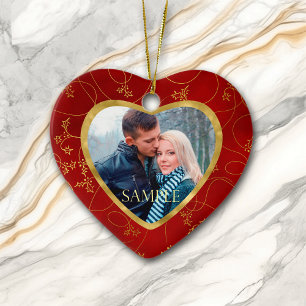 Ornement En Céramique Vin Gold Leaf Modèle photo Premier Noël