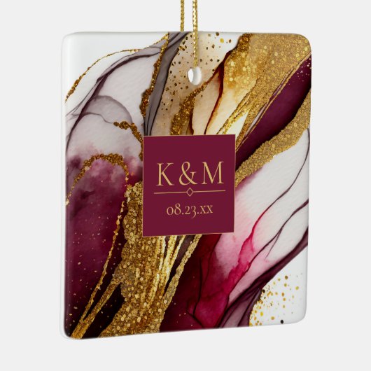 Ornement En Céramique Vin rouge Mariage Abstrait Sparkling ID1018 (Droite)