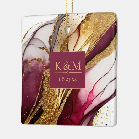 Ornement En Céramique Vin rouge Mariage Abstrait Sparkling ID1018 (Gauche)