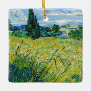 Ornement En Céramique Vincent van Gogh - Champ de blé vert avec cyprès